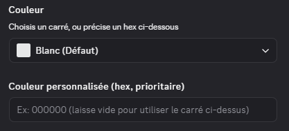 Aperçu de l'éditeur d'embed de ScaraBot