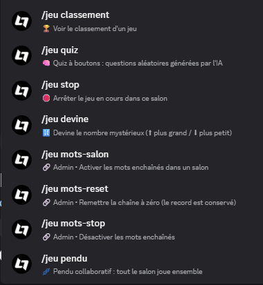 Aperçu des mini-jeux de ScaraBot